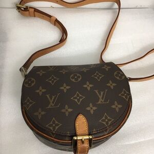 Louis Vuitton Tambourin Coated Canvas Brown Crossbody Bag. dimensions 7x7x3. New